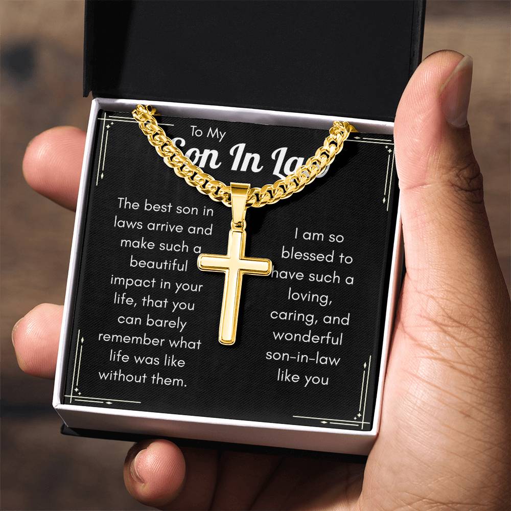 Personalized Cross Necklace for Son-in-Law – Meaningful Christian Gift for a Wonderful Son-in-Law