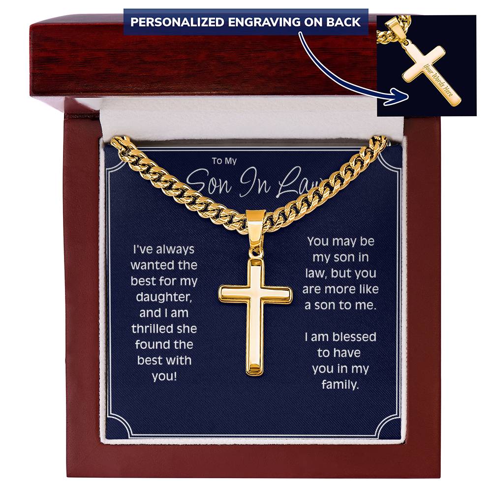 Personalized Cross Chain For Son In Law Who Is Like A Son