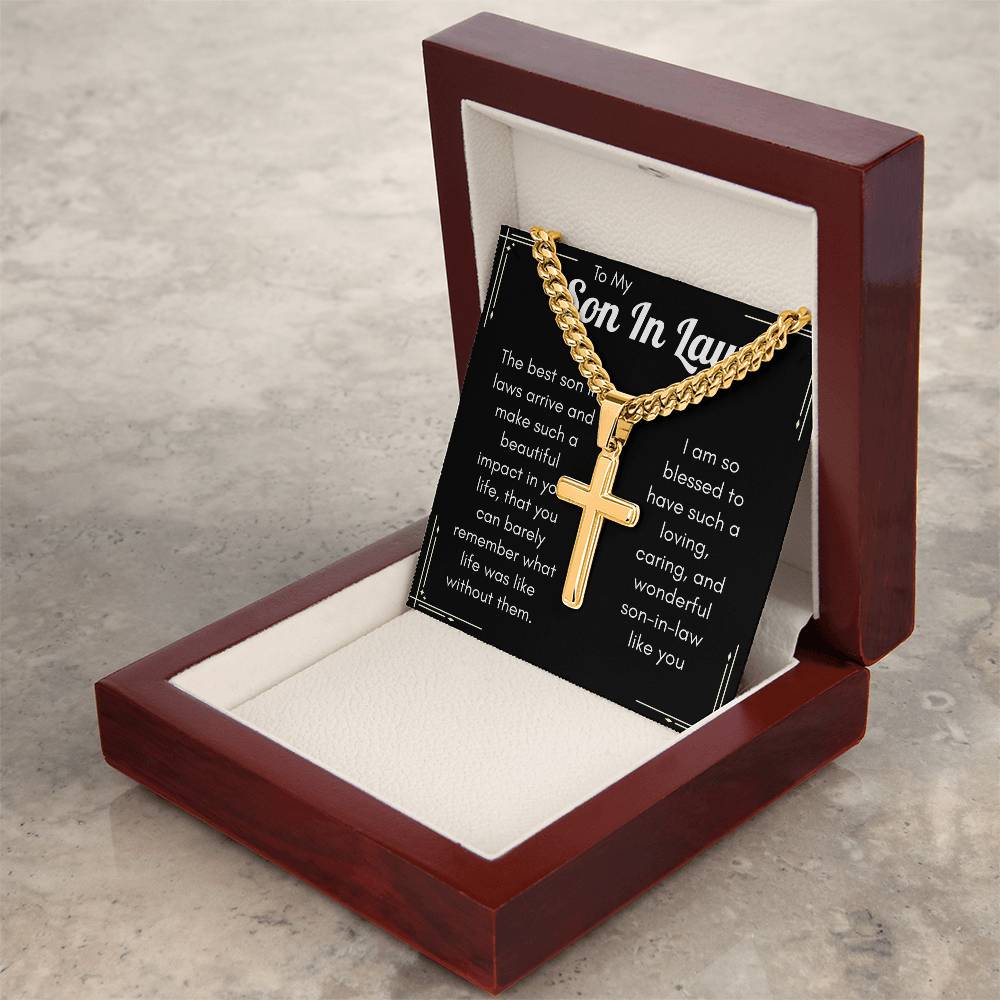Personalized Cross Necklace for Son-in-Law – Meaningful Christian Gift for a Wonderful Son-in-Law