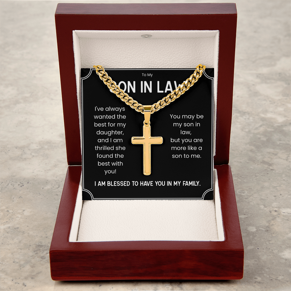 Personalized Cross Necklace for Son-in-Law – Meaningful Gift from Mother-in-Law or Father-in-Law