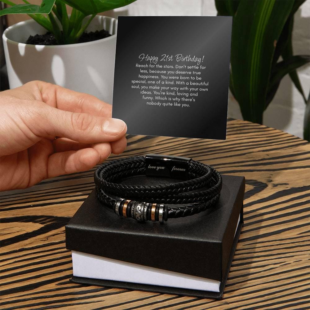 21st Birthday Gift for Him, 21st Birthday Bracelet