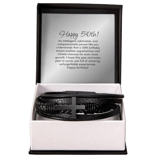 Happy 50th Birthday Bracelet Gift For Him